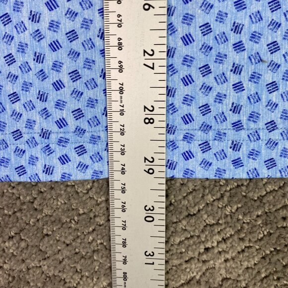 Bugatchi Polo Shirt Men's Large Periwinkle Blue 8 Way Stretch Golf Geometric NWT - Picture 12 of 12